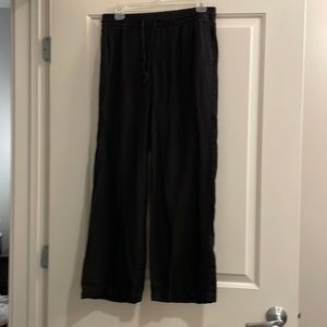 Black linen drawstring pants. Size small